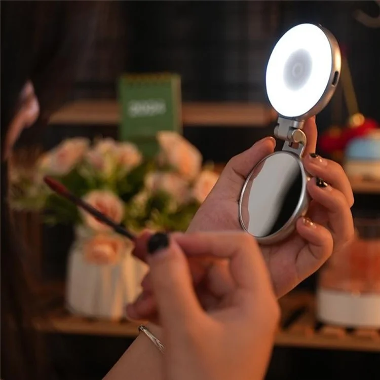 TELESIN S5-BGD-01 Magnetisches Handy Beauty Fill Light Selfie-Spiegel Drehbares Taschenlicht