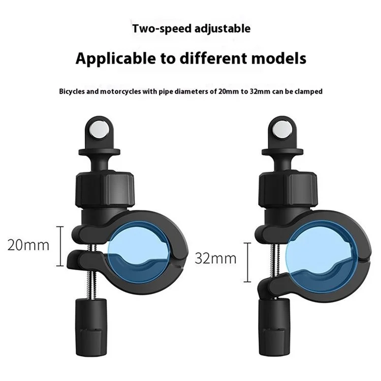 Adaptador de Soporte de Cámara TELESIN DJ-HBM-001 para Manillar de Bicicleta, Abrazadera de Liberación Rápida con Rotación de 360 Grados