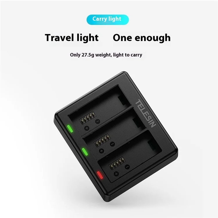 TELESIN S0-BCG-1 For GoPro Hero 13 Battery Charging Dock Base 3 Slots Charging Box