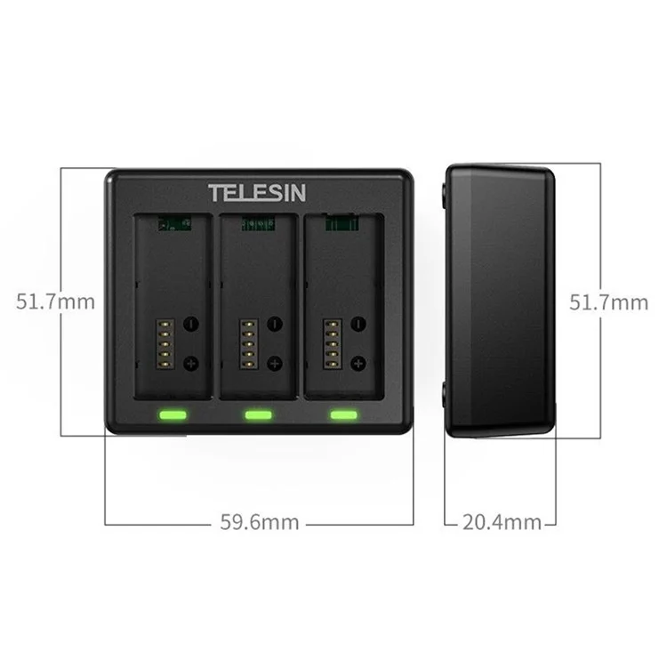 TELESIN S0-BCG-1 For GoPro Hero 13 Battery Charging Dock Base 3 Slots Charging Box