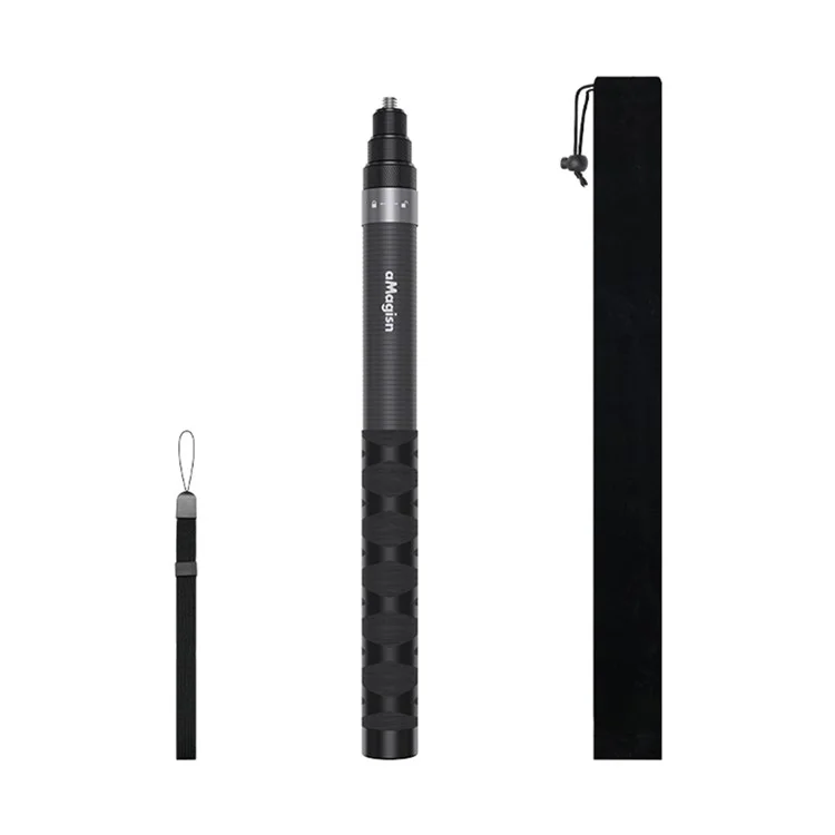 AMAGISN 1.2m Carbon Fiber Selfie Stick for Insta360 / DJI / GoPro Action Camera Accessories
