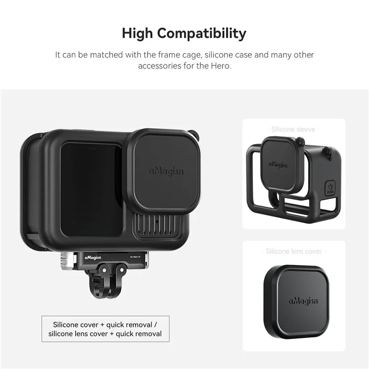 AMAGISN Magnetic Quick Release Mount For GoPro Hero 13 Metal Base Camera Adapter Accessory