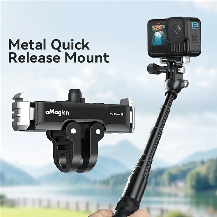 AMAGISN Magnetic Quick Release Mount For GoPro Hero 13 Metal Base Camera Adapter Accessory