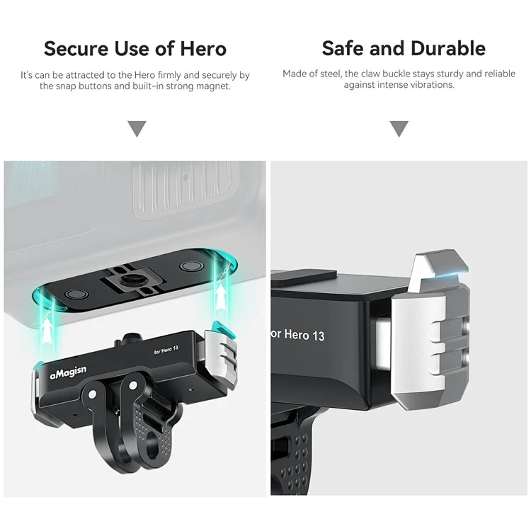 AMAGISN Magnetic Quick Release Mount For GoPro Hero 13 Metal Base Camera Adapter Accessory