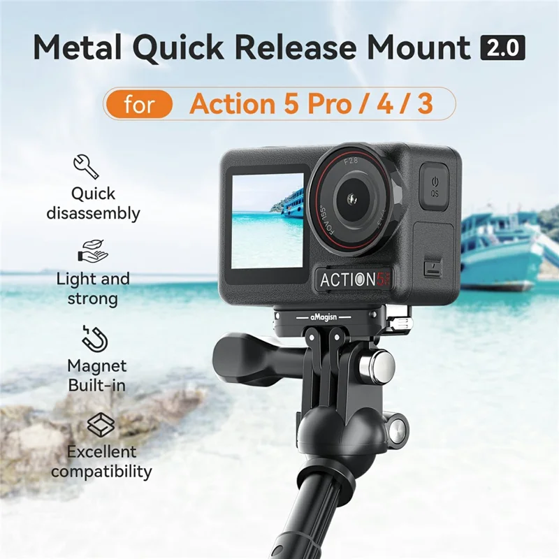 AMAGISN Magnetic Quick Release Mount For GoPro Hero 5 4 3 Metal Base Camera Adapter Accessory