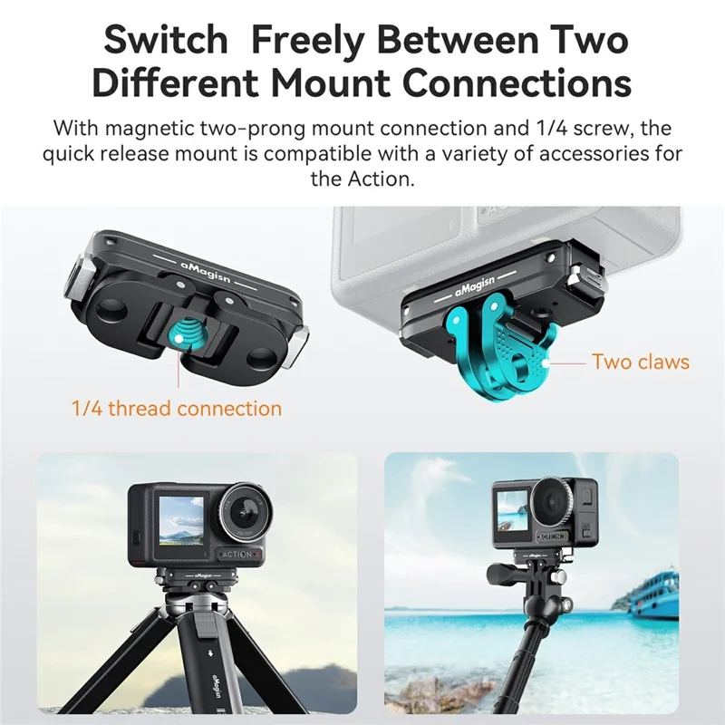 AMAGISN Magnetic Quick Release Mount For GoPro Hero 5 4 3 Metal Base Camera Adapter Accessory