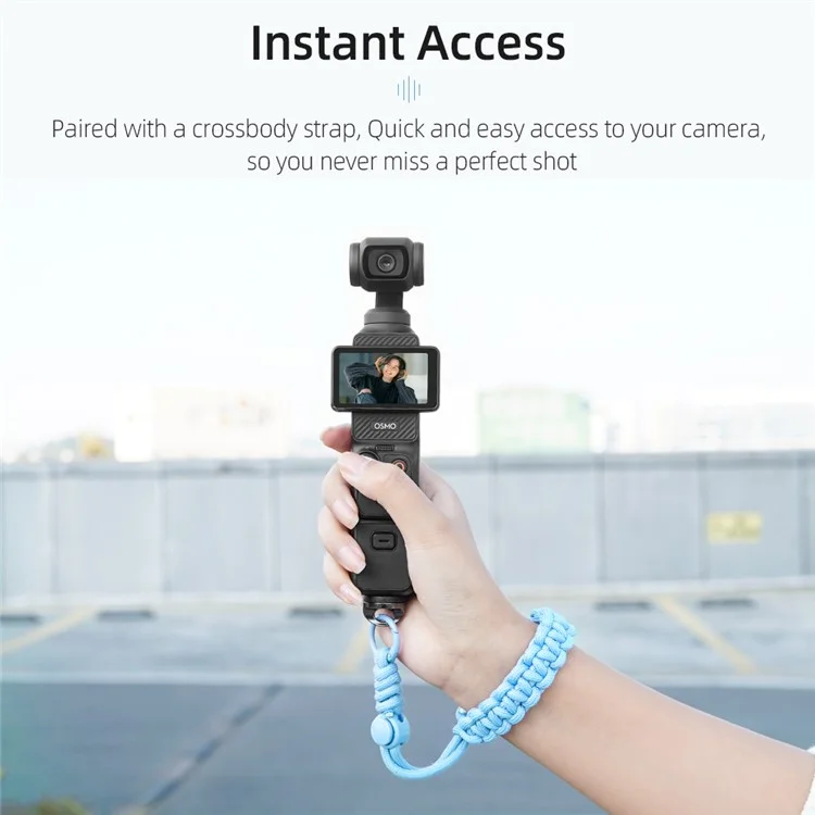 BRDRC For DJI Osmo Pocket 3 Wrist Strap Action Camera Anti-Lost Hand Strap - Black