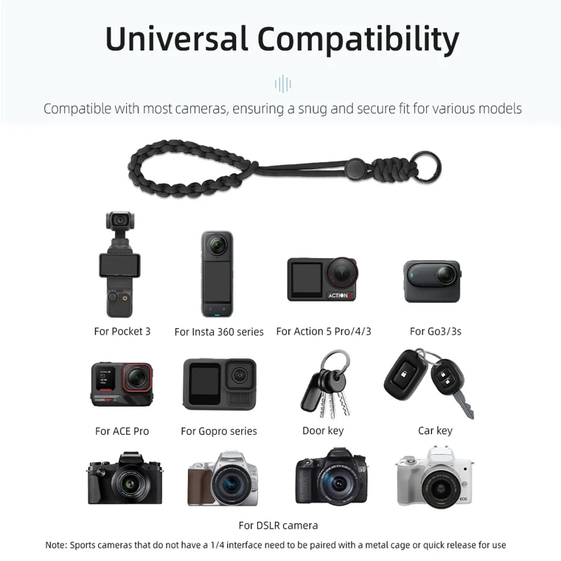 BRDRC For DJI Osmo Pocket 3 Wrist Strap Action Camera Anti-Lost Hand Strap - Pink