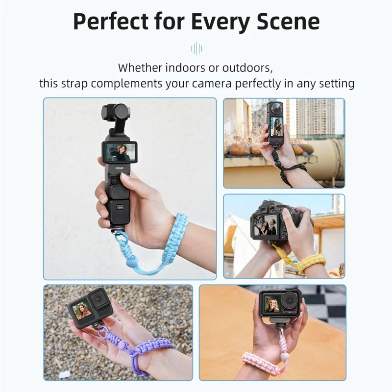 BRDRC For DJI Osmo Pocket 3 Wrist Strap Action Camera Anti-Lost Hand Strap - Pink