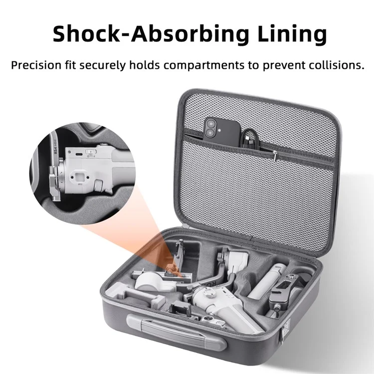 Bolsa de Armazenamento BRDRC para Estabilizador DJI RS 4 Mini, Portátil e à Prova de Choque, com Bolsos de Rede