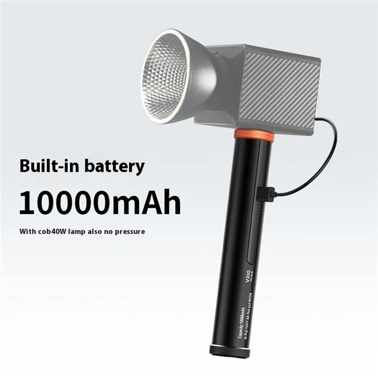 VRIG TP-01S Batterie externe 10 000 mAh à charge rapide 18W avec poignée en alliage d'aluminium pour caméras d'action Action5 / Insta360 / GoPro