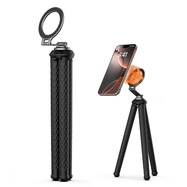 FLYMILE Magnetic Holder Flexible Octopus Tripod with 1 / 4 Interface for Sports Camera  /  Mobile Phone