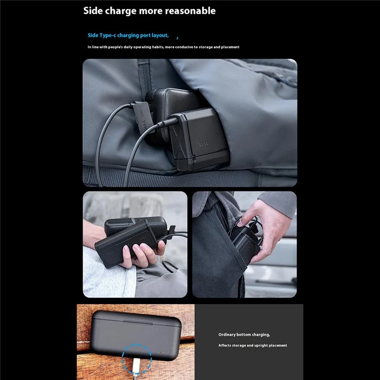 TELESIN S0-BCG-11-TGP For GoPro Hero 13 Portable Charging Case 3-Slot Battery Charger with TF Card Storage