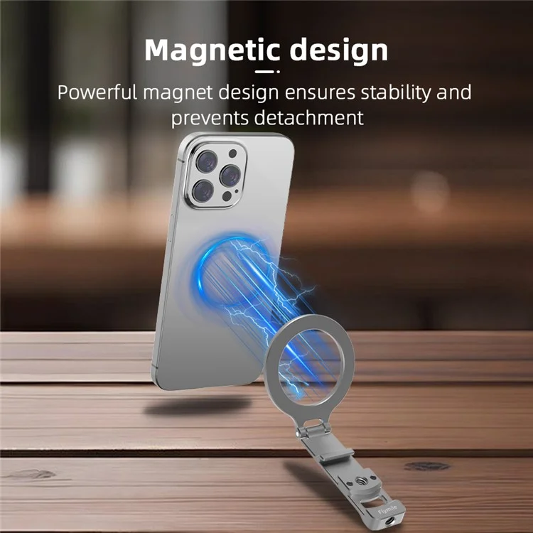 FLYMILE Magnetic Foldable Stand Phone Back Aluminum Alloy Horizontal / Vertical Support Bracket