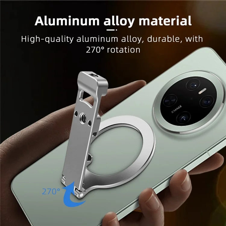 FLYMILE Magnetic Foldable Stand Phone Back Aluminum Alloy Horizontal / Vertical Support Bracket