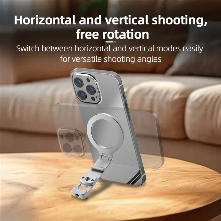 FLYMILE Magnetic Foldable Stand Phone Back Aluminum Alloy Horizontal / Vertical Support Bracket