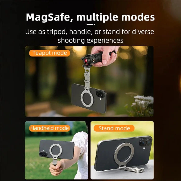 FLYMILE Magnetic Foldable Stand Phone Back Aluminum Alloy Horizontal / Vertical Support Bracket