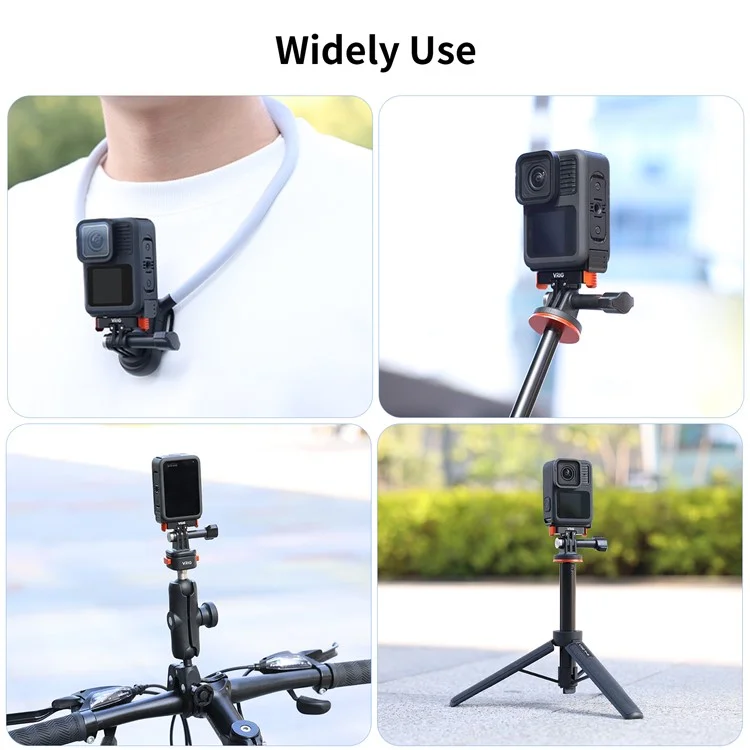 VRIG AC-29 Pour GoPro 13 / 12 / 11 / 10 / 9 Porte-batterie verticale Couvercle de batterie Libération magnétique rapide