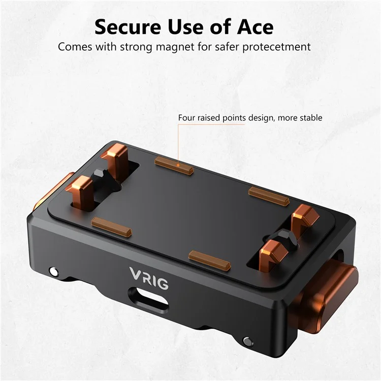 VRIG AC-30 Support à griffe froide pour Insta360 Ace Pro / Ace Pro 2, Accessoire pour caméras d'action avec libération rapide magnétique