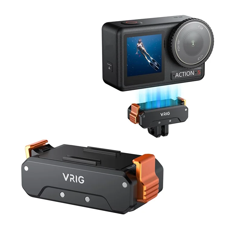 VRIG Support de Base Pliable pour DJI Osmo Action 5 Pro / Action 4 / Action 3, Plateau à Libération Rapide avec Filetage 1/4