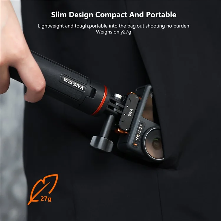 VRIG Support de Base Pliable pour DJI Osmo Action 5 Pro / Action 4 / Action 3, Plateau à Libération Rapide avec Filetage 1/4