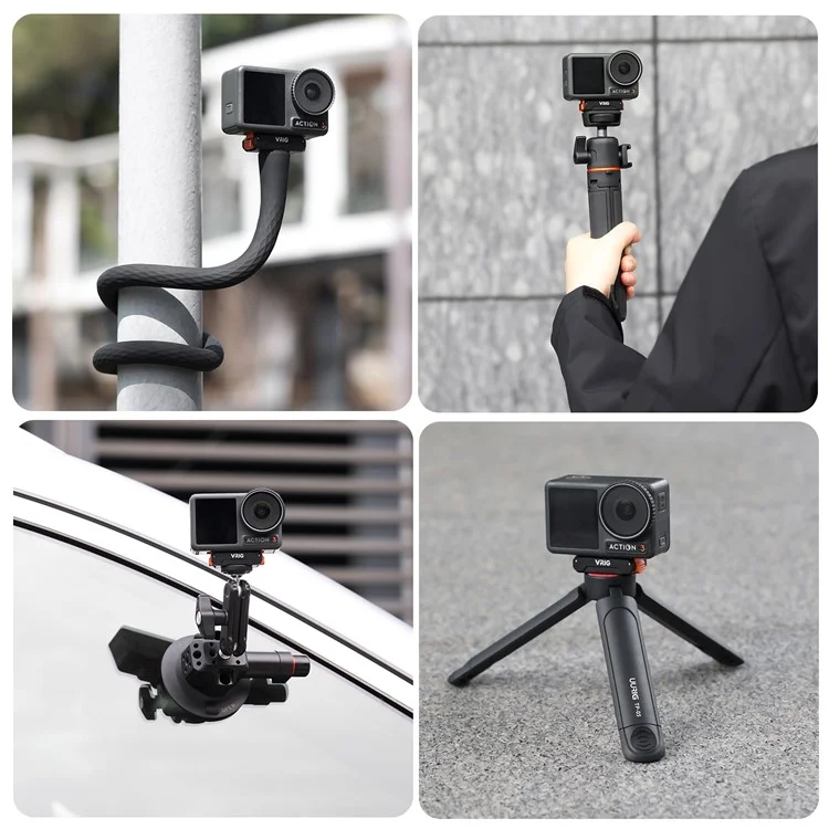 VRIG Schnellverschluss-Halterungsbasis Für DJI Osmo Action 5 Pro / 4 / 3, Adapter-Halterung mit 1/4 Zoll Schraubloch