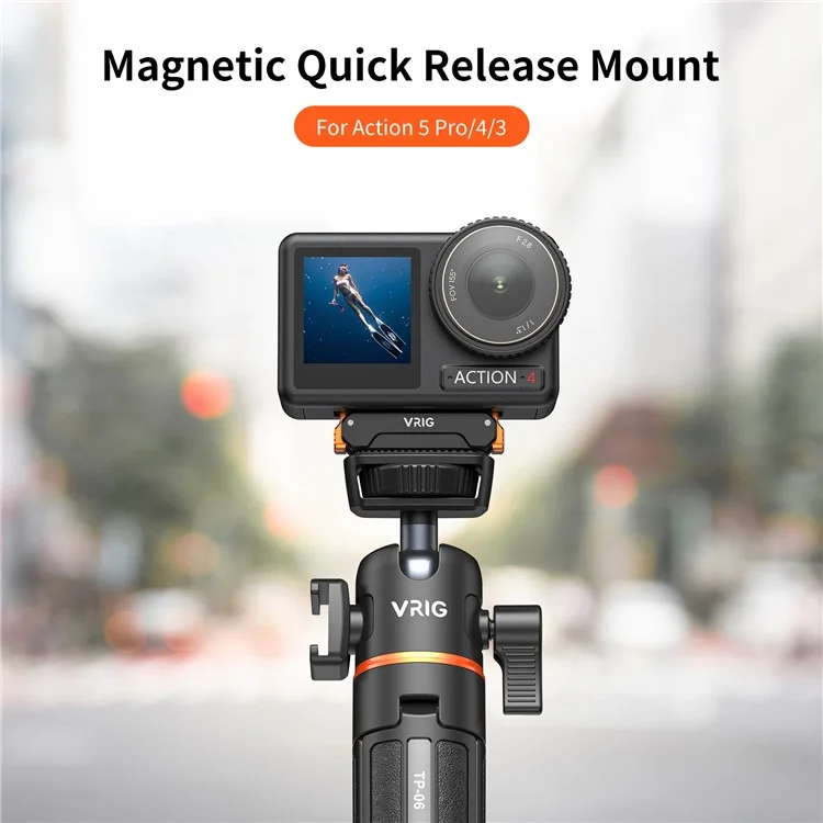 VRIG Schnellverschluss-Halterungsbasis Für DJI Osmo Action 5 Pro / 4 / 3, Adapter-Halterung mit 1/4 Zoll Schraubloch