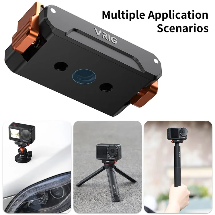 VRIG Schnellverschluss-Halterungsbasis Für DJI Osmo Action 5 Pro / 4 / 3, Adapter-Halterung mit 1/4 Zoll Schraubloch