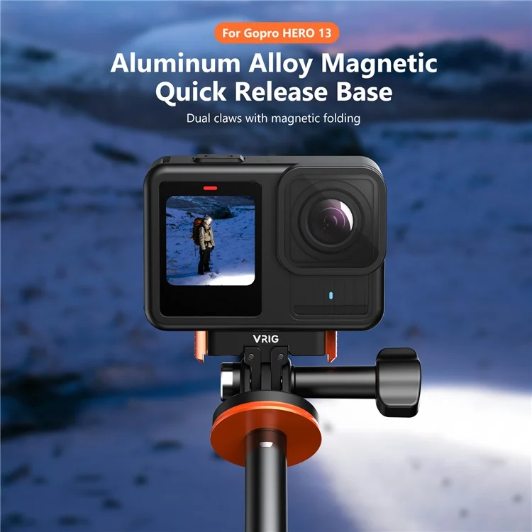 VRIG AC-28 Pour GoPro 13 Support de Fixation Rapide avec Attache Magnétique