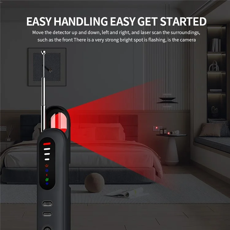 T06 Hidden Camera Detector IR Wireless Scanner for Hotels Anti Spy Device Multifunctional Detector GPS WiFi Finder