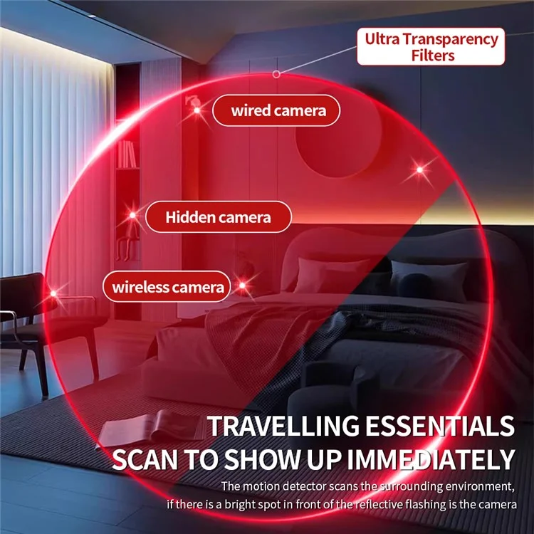 T06 Hidden Camera Detector IR Wireless Scanner for Hotels Anti Spy Device Multifunctional Detector GPS WiFi Finder