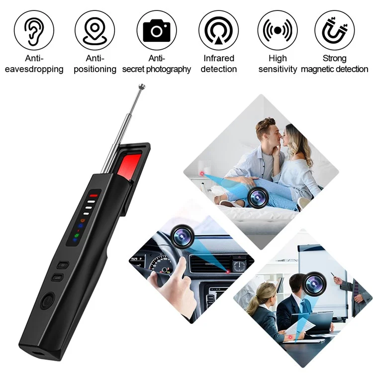 T09 Hotel Hidden Camera Detector Infrared Wireless Scanner Anti Spy Device For Personal Privacy Protection