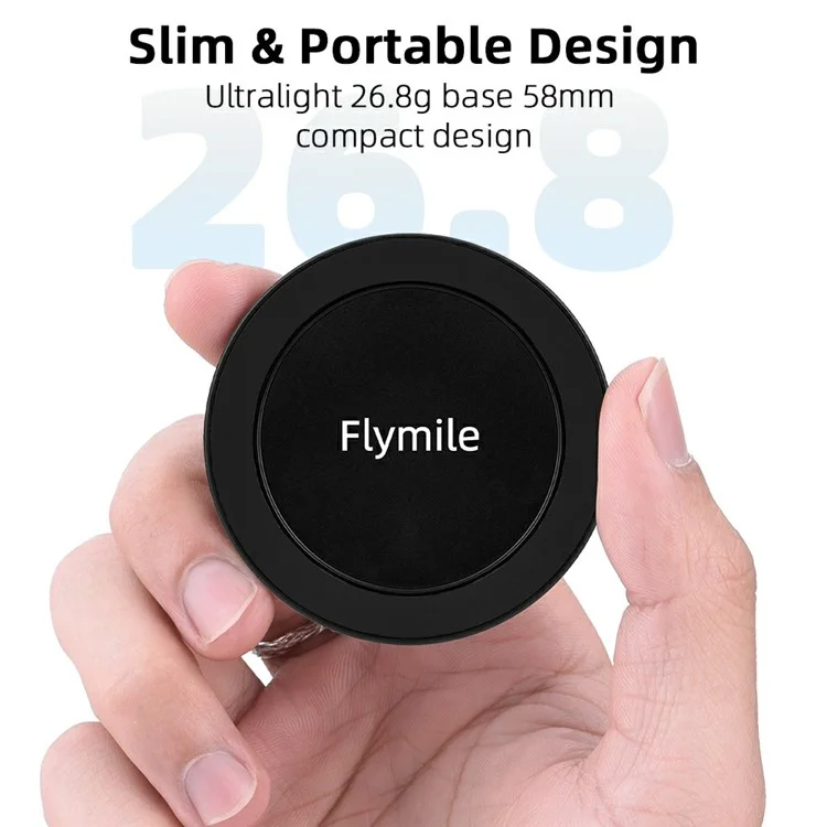 FLYMILE Magsafe-Compatible 1 / 4 Arri Mount Magnetic Base Ultralight Portable Phone Holder for Tripod Gimbal
