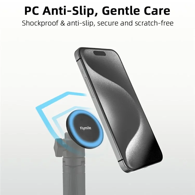FLYMILE Magsafe-Compatible 1 / 4 Arri Mount Magnetic Base Ultralight Portable Phone Holder for Tripod Gimbal