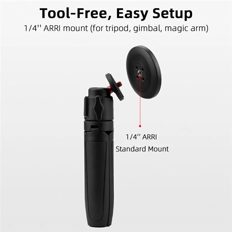 FLYMILE Magsafe-Compatible 1 / 4 Arri Mount Magnetic Base Ultralight Portable Phone Holder for Tripod Gimbal