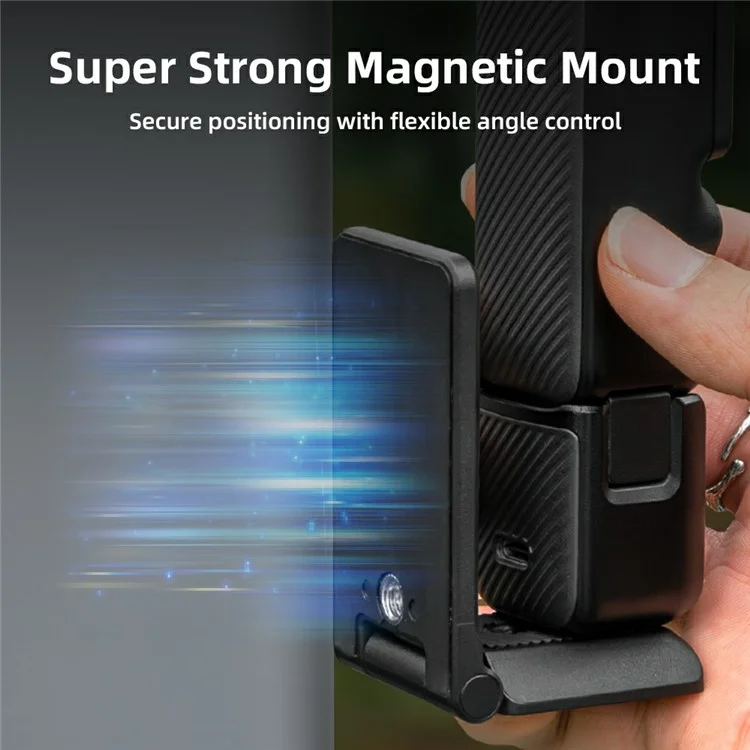 FLYMILE Action Camera Magnetic Foldable Mount Handle Grip Adjustable Angle Desktop Stand for Outdoor / Indoor
