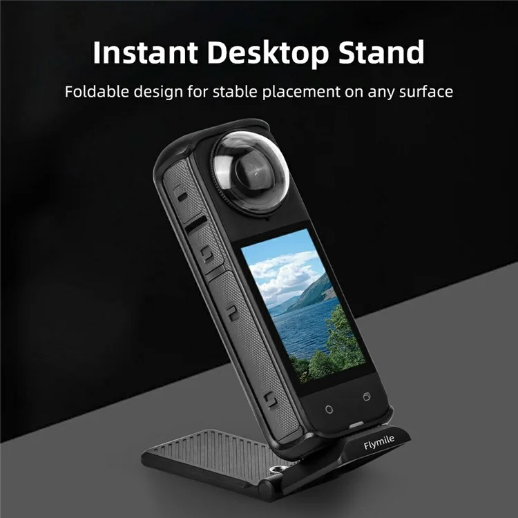 FLYMILE Action Camera Magnetic Foldable Mount Handle Grip Adjustable Angle Desktop Stand for Outdoor / Indoor