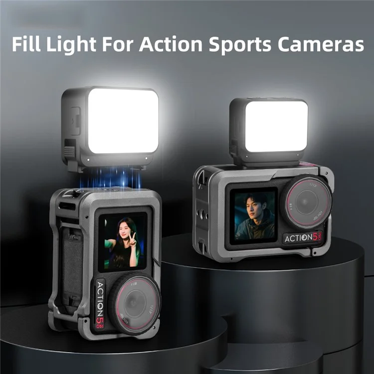 FLYMILE Action Camera Fill Light for DJI Osmo Pocket 3 Photography Lighting IPX4 Waterproof Magnetic Mount