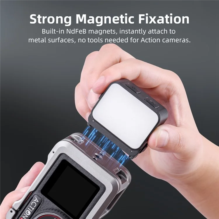 FLYMILE Action Camera Fill Light for DJI Osmo Pocket 3 Photography Lighting IPX4 Waterproof Magnetic Mount