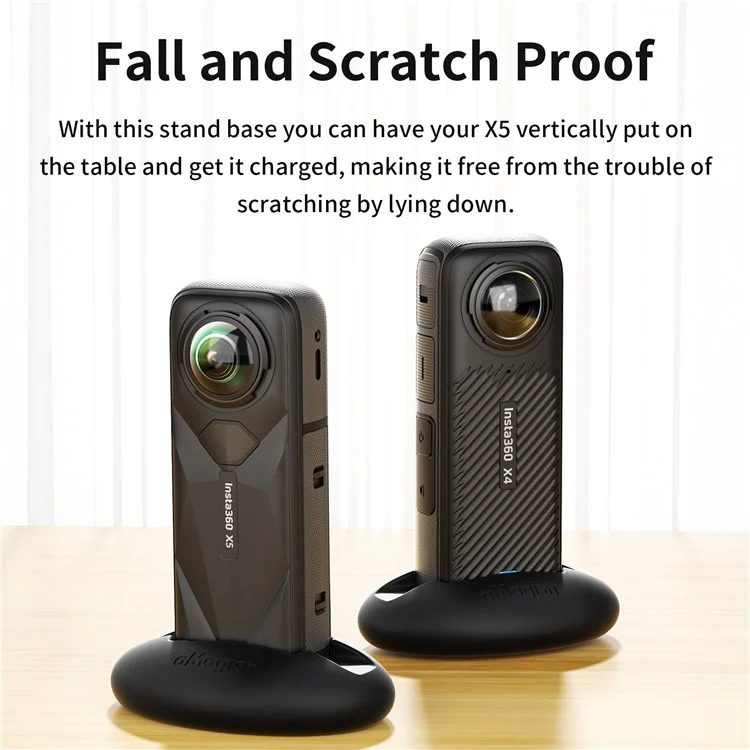 AMAGISN For Insta360 X5 / X4 Action Camera Holder Car Mount Base Accessory with Double-Sided Adhesive