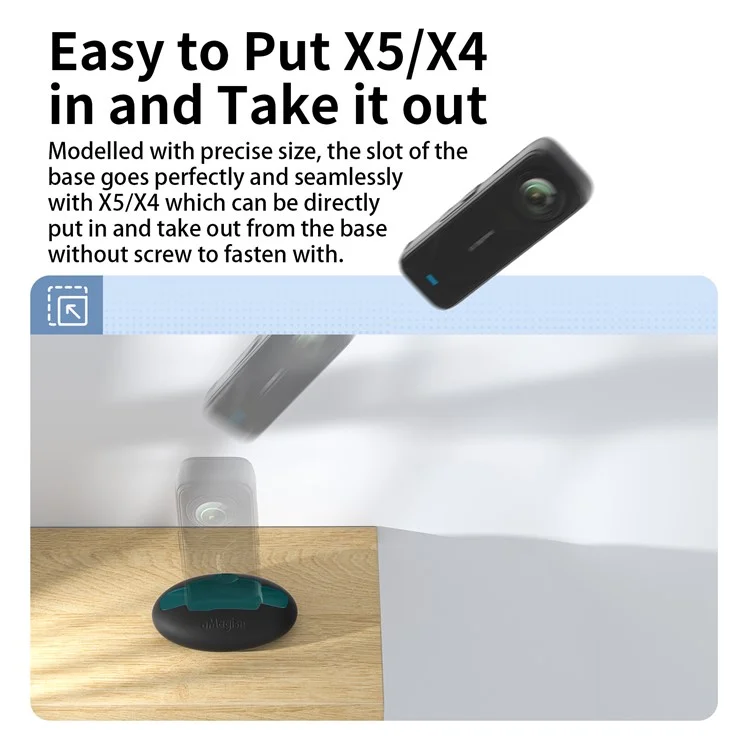 AMAGISN For Insta360 X5 / X4 Action Camera Holder Car Mount Base Accessory with Double-Sided Adhesive