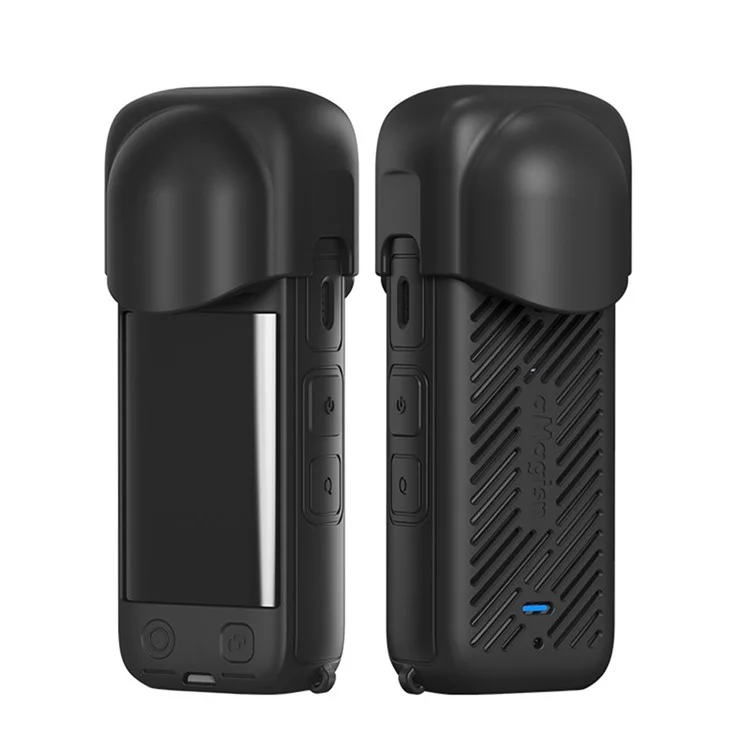 AMAGISN For Insta360 X4 Lens Silicone Case Protective Cover Action Camera Accessory - Black