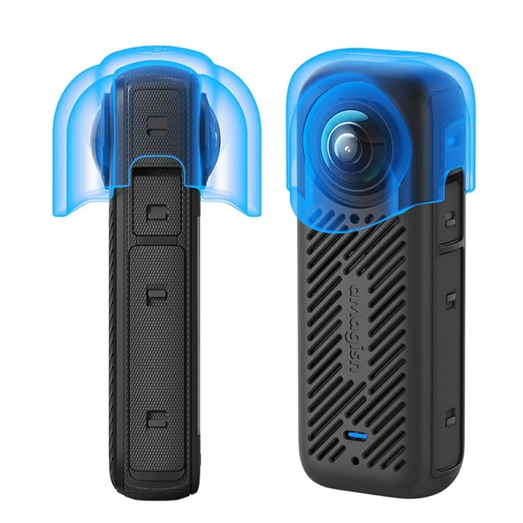 AMAGISN For Insta360 X4 Lens Silicone Case Protective Cover Action Camera Accessory - Black