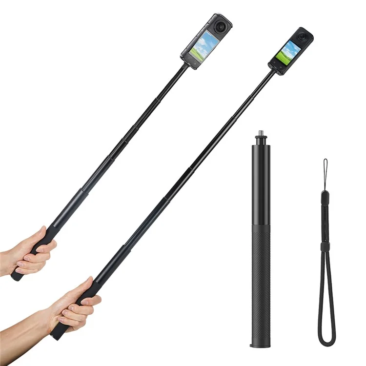 Bastão de Selfie para Câmera Esportiva FLYMILE 1,3m Retrátil com Rosca de 1/4 de Polegada para Atividades Externas