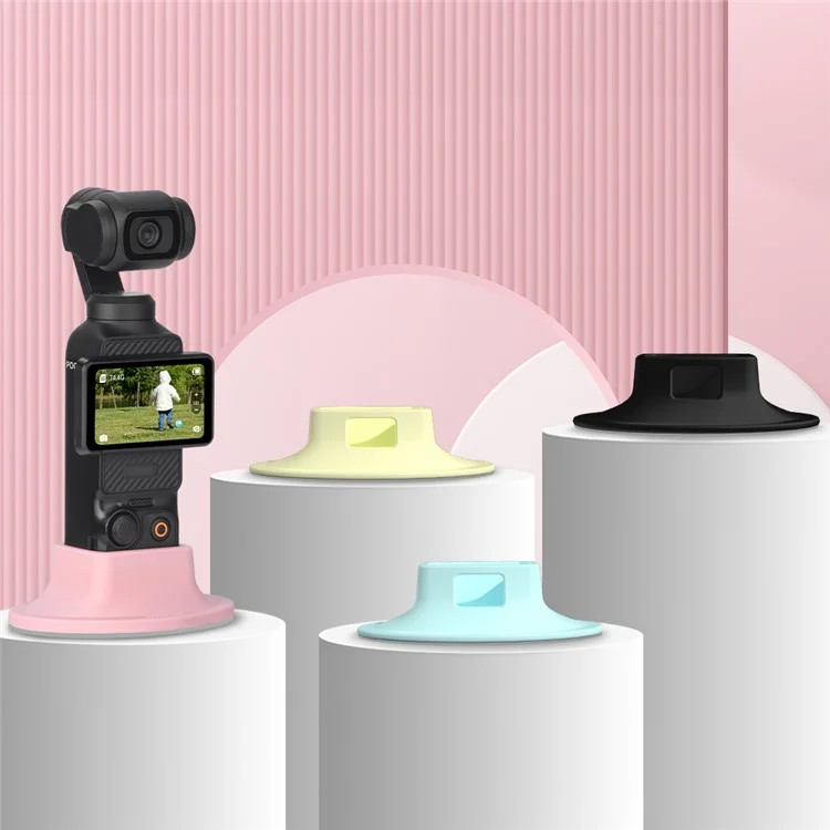 BRDRC Für DJI Osmo Pocket 3 Silikon-Klebemontagehalterung Desktop-Halterung - Rosa