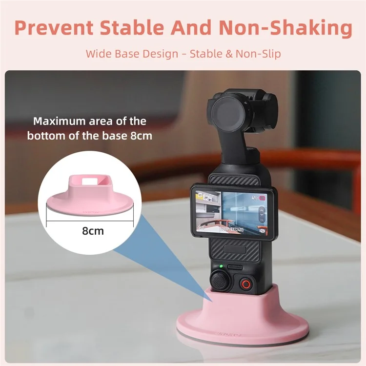 BRDRC Für DJI Osmo Pocket 3 Silikon-Klebemontagehalterung Desktop-Halterung - Rosa