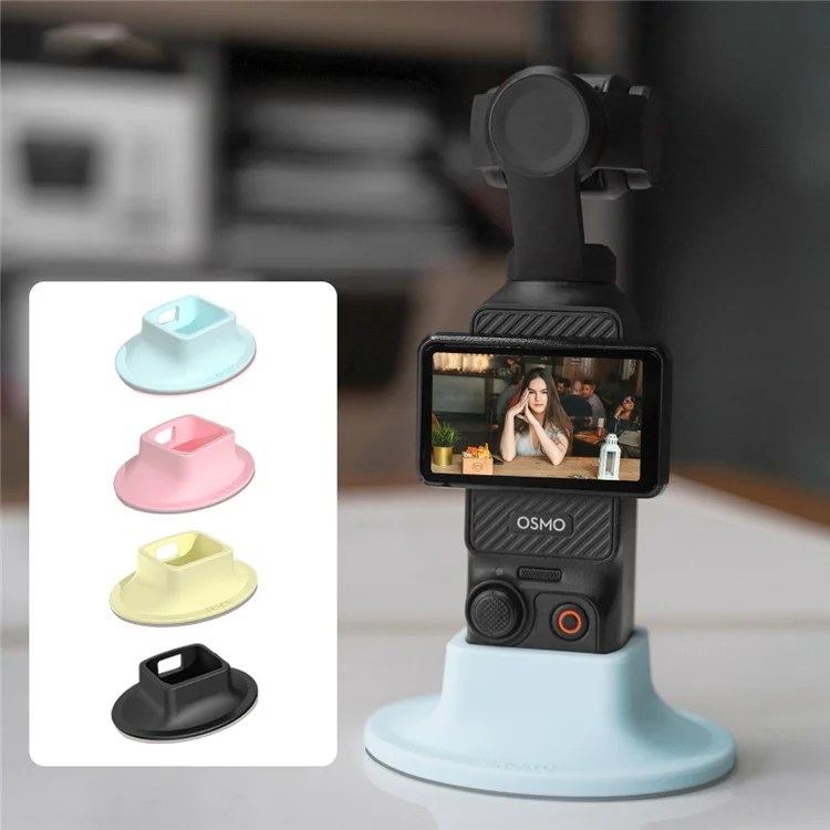 BRDRC Für DJI Osmo Pocket 3 Silikon-Klebemontagehalterung Desktop-Halterung - Rosa