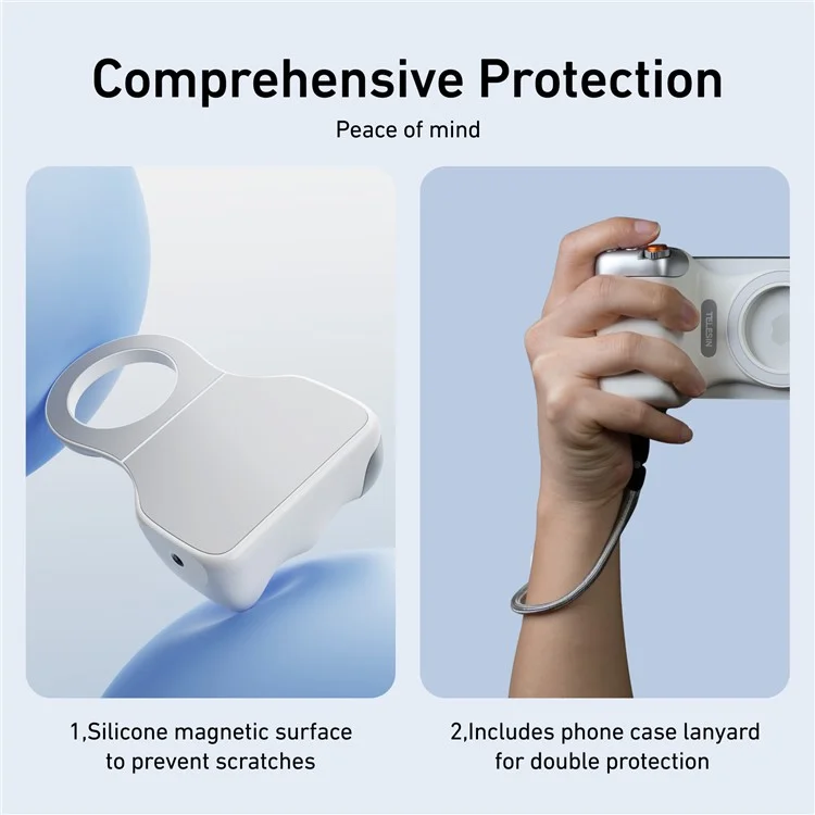 TELESIN Suporte de Celular com Grip para Câmera, Compatível com Magsafe, Certificado MFI para Fotografia