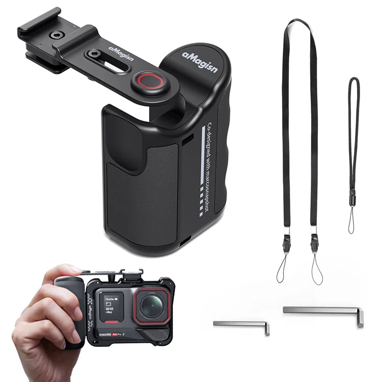 AMAGISN Griffstück für Street Photography für Insta360 Ace Pro / DJI Action / GoPro Hero Actionkameras - Komfortabler Griff