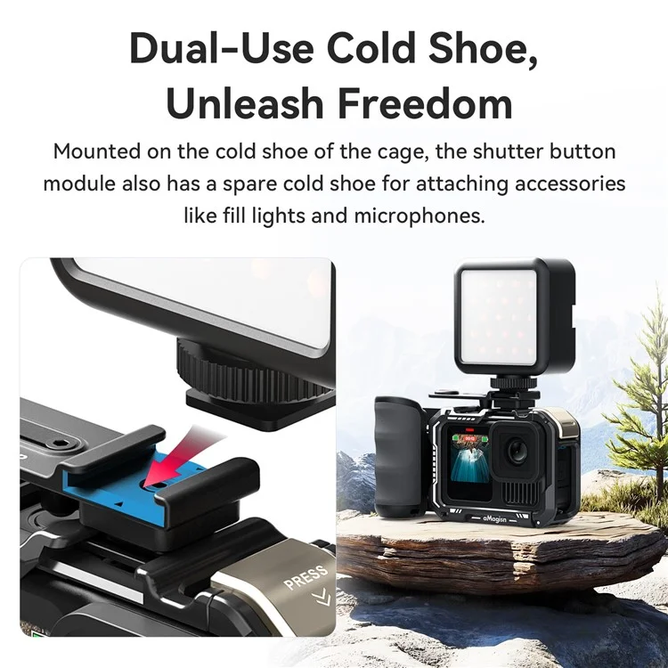 AMAGISN Griffstück für Street Photography für Insta360 Ace Pro / DJI Action / GoPro Hero Actionkameras - Komfortabler Griff